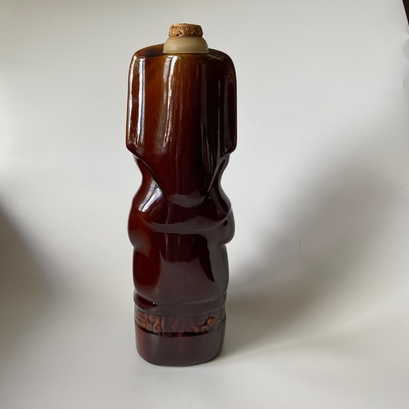 Tiki Idol KAHLUA Ceramic Bottle Decanter Vintage Brown - Picture 7 of 10